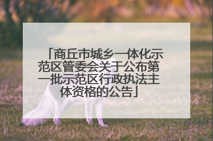 商丘市城乡一体化示范区管委会关于公布第一批示范区行政执法主体资格的公告