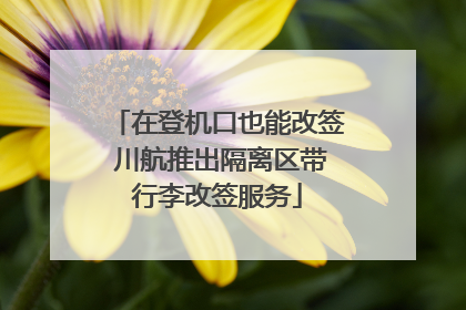 在登机口也能改签 川航推出隔离区带行李改签服务