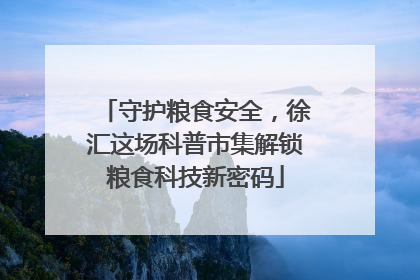 守护粮食安全，徐汇这场科普市集解锁粮食科技新密码