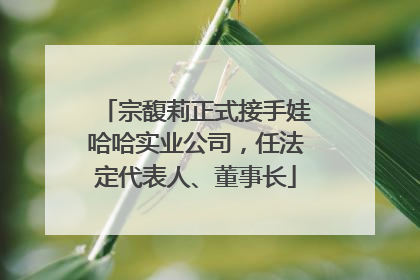 宗馥莉正式接手娃哈哈实业公司，任法定代表人、董事长