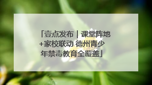 壹点发布｜课堂阵地+家校联动 德州青少年禁毒教育全覆盖