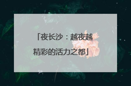 夜长沙：越夜越精彩的活力之都