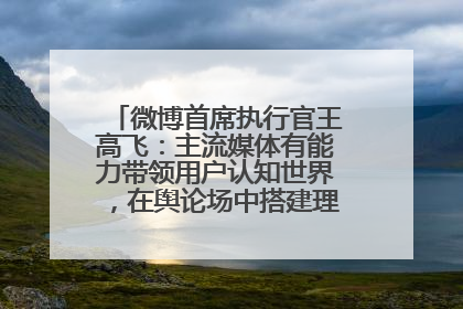 微博首席执行官王高飞：主流媒体有能力带领用户认知世界，在舆论场中搭建理性的讨论空间