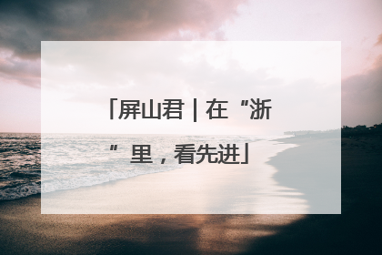 屏山君｜在“浙”里，看先进