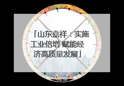 山东嘉祥：实施工业倍增 赋能经济高质量发展