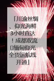 川渝丝绸、仰光海鲜3小时直达！成都双流⇌缅甸仰光全货运航线开通