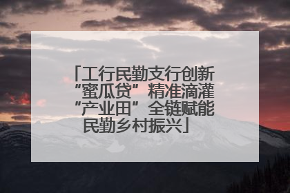 工行民勤支行创新“蜜瓜贷”精准滴灌“产业田”全链赋能民勤乡村振兴