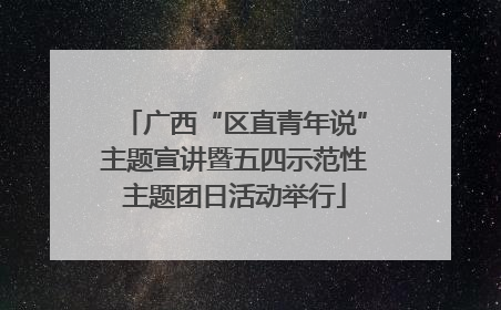广西“区直青年说”主题宣讲暨五四示范性主题团日活动举行