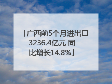 广西前5个月进出口3236.4亿元 同比增长14.8%