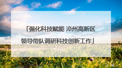 强化科技赋能 漳州高新区领导带队调研科技创新工作