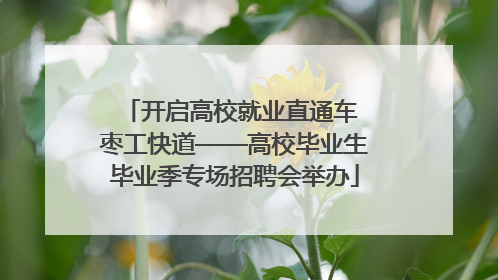 开启高校就业直通车 枣工快道——高校毕业生毕业季专场招聘会举办
