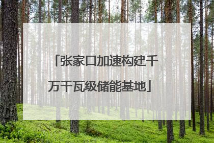 张家口加速构建千万千瓦级储能基地
