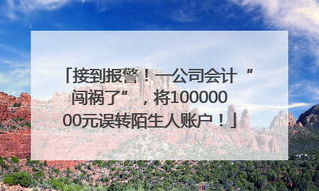 接到报警！一公司会计“闯祸了”，将10000000元误转陌生人账户！