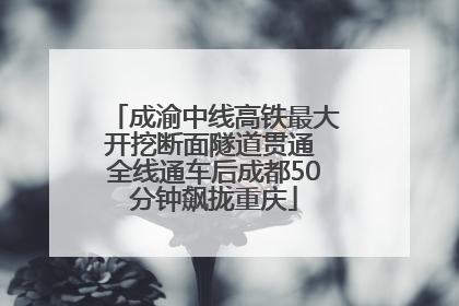 成渝中线高铁最大开挖断面隧道贯通 全线通车后成都50分钟飙拢重庆