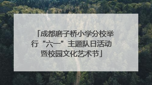 成都磨子桥小学分校举行“六一”主题队日活动暨校园文化艺术节