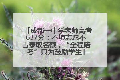 成都一中学老师高考637分：不填志愿不占录取名额，“全程陪考”只为鼓励学生