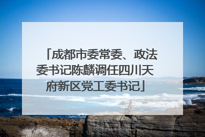 成都市委常委、政法委书记陈麟调任四川天府新区党工委书记