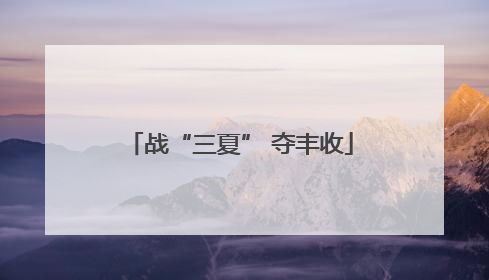 战“三夏” 夺丰收