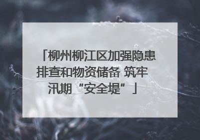 柳州柳江区加强隐患排查和物资储备 筑牢汛期“安全堤”
