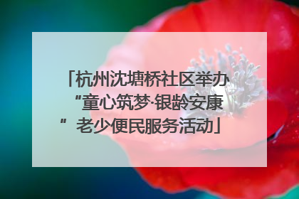 杭州沈塘桥社区举办“童心筑梦·银龄安康”老少便民服务活动