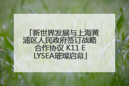 新世界发展与上海黄浦区人民政府签订战略合作协议 K11 ELYSEA璀璨启幕
