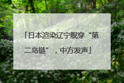 日本渲染辽宁舰穿“第二岛链”，中方发声