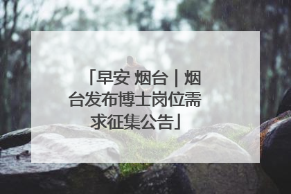 早安 烟台｜烟台发布博士岗位需求征集公告