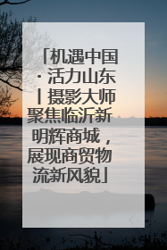 机遇中国・活力山东丨摄影大师聚焦临沂新明辉商城，展现商贸物流新风貌