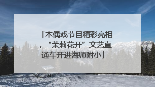 木偶戏节目精彩亮相，“茉莉花开”文艺直通车开进海师附小