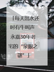 每天出水还时有牛叫声 永嘉30年老宅的“泉眼之谜”