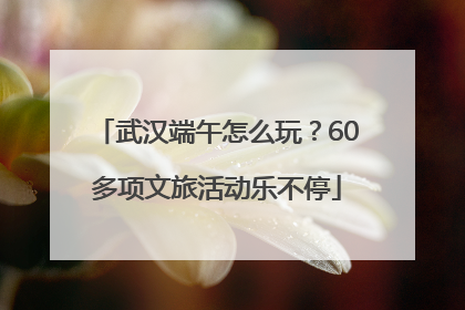 武汉端午怎么玩？60多项文旅活动乐不停