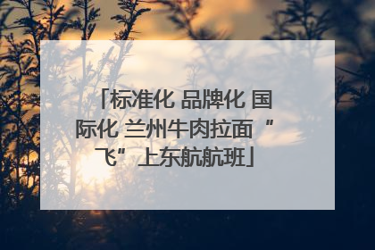 标准化 品牌化 国际化 兰州牛肉拉面“飞”上东航航班