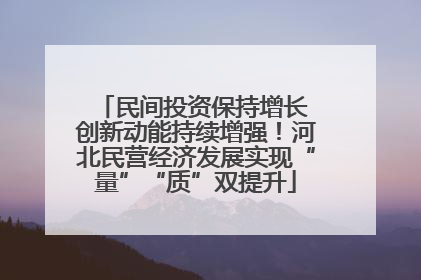 民间投资保持增长 创新动能持续增强！河北民营经济发展实现“量”“质”双提升