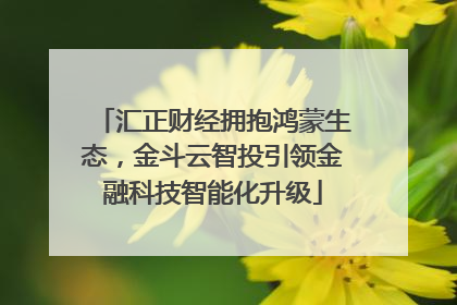 汇正财经拥抱鸿蒙生态，金斗云智投引领金融科技智能化升级