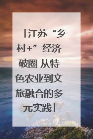 江苏“乡村+”经济破圈 从特色农业到文旅融合的多元实践