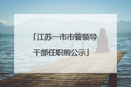 江苏一市市管领导干部任职前公示