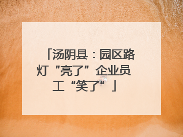 汤阴县：园区路灯“亮了”企业员工“笑了”