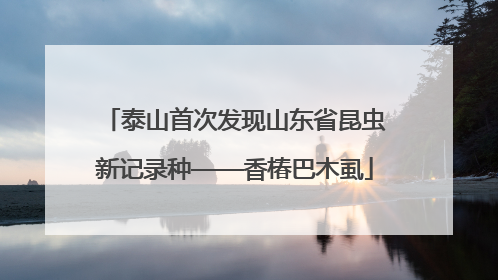 泰山首次发现山东省昆虫新记录种——香椿巴木虱