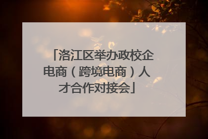 洛江区举办政校企电商（跨境电商）人才合作对接会