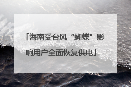 海南受台风“蝴蝶”影响用户全面恢复供电