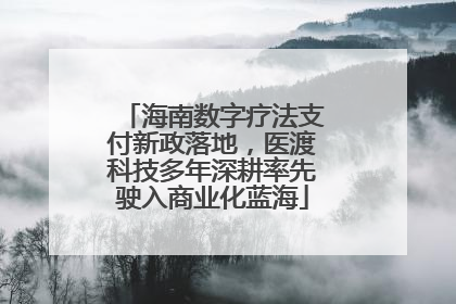 海南数字疗法支付新政落地，医渡科技多年深耕率先驶入商业化蓝海