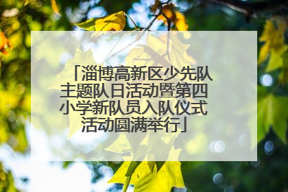 淄博高新区少先队主题队日活动暨第四小学新队员入队仪式活动圆满举行