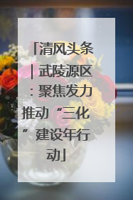 清风头条｜武陵源区：聚焦发力推动“三化”建设年行动