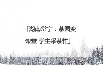 湖南常宁：茶园变课堂 学生采茶忙