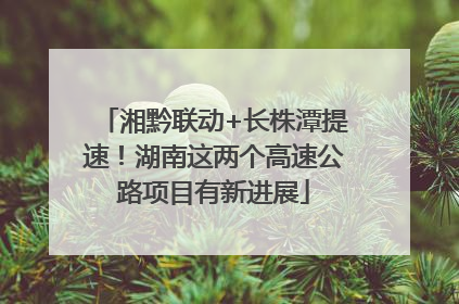 湘黔联动+长株潭提速！湖南这两个高速公路项目有新进展