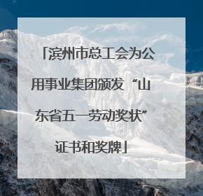 滨州市总工会为公用事业集团颁发“山东省五一劳动奖状”证书和奖牌