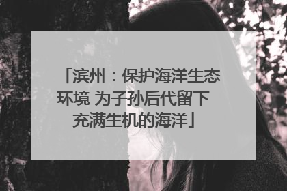 滨州：保护海洋生态环境 为子孙后代留下充满生机的海洋