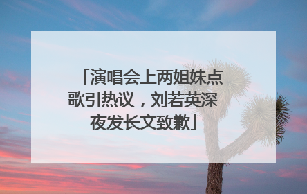 演唱会上两姐妹点歌引热议，刘若英深夜发长文致歉
