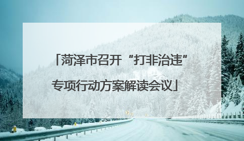 菏泽市召开“打非治违”专项行动方案解读会议