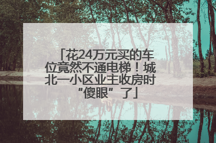 花24万元买的车位竟然不通电梯！城北一小区业主收房时“傻眼”了